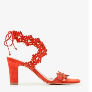 NWOB ! Boden Josefine orange suede heels sandals